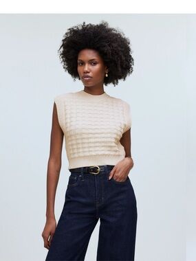 Madewell Checkered-Stitch Wedge Sweater Vest